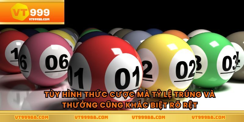 Tùy hình thức cược mà tỷ lệ trúng và thưởng cũng khác biệt rõ rệt